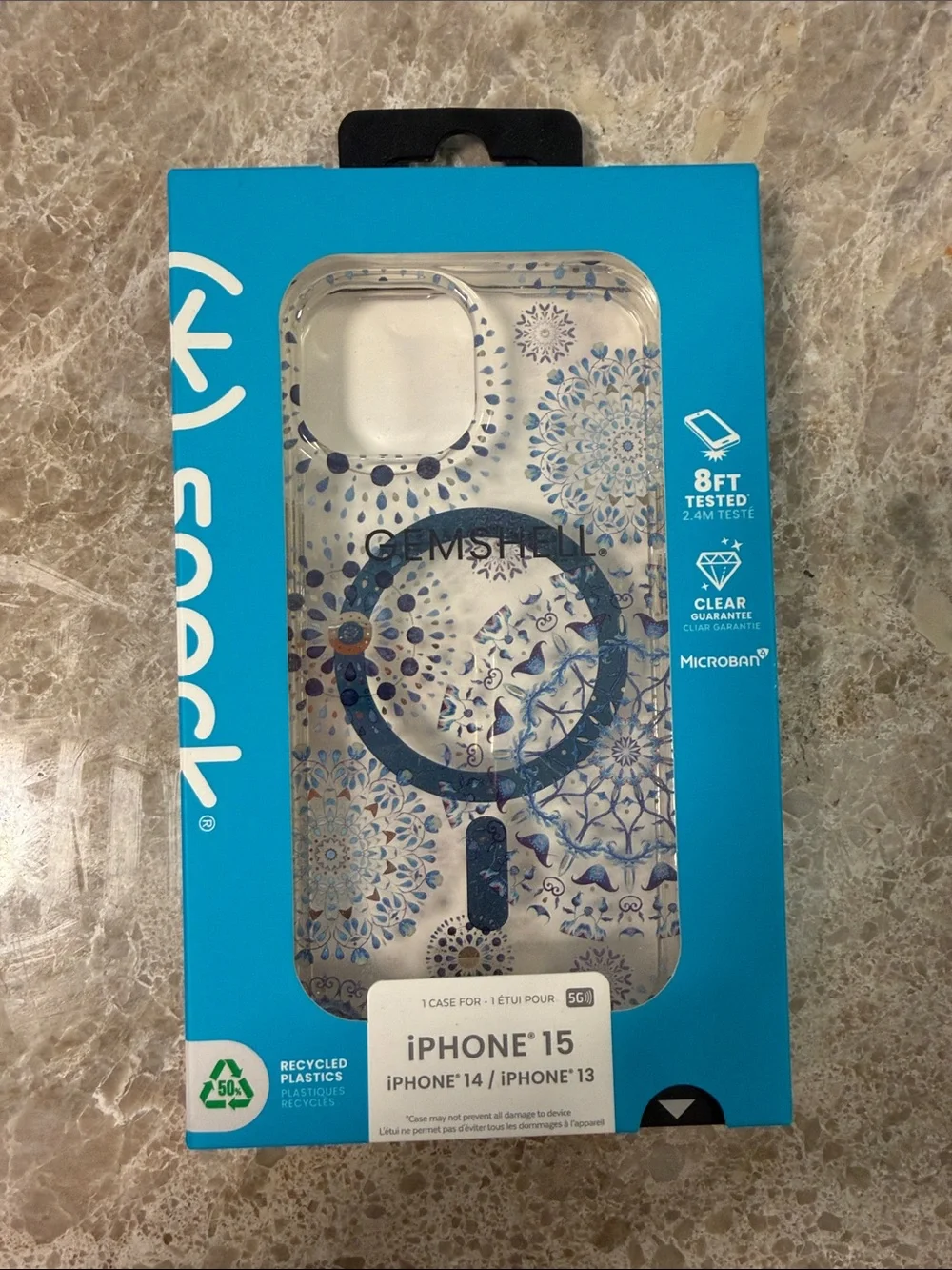 speck Clear Floral MagSafe iPhone 15 Case